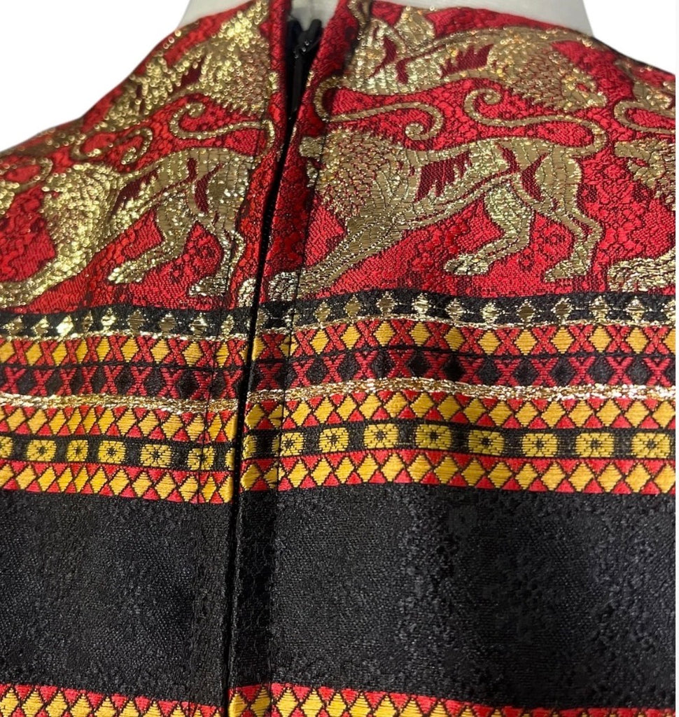 Vintage Dress Coat Set Baroque Style Brocade Jacquard
