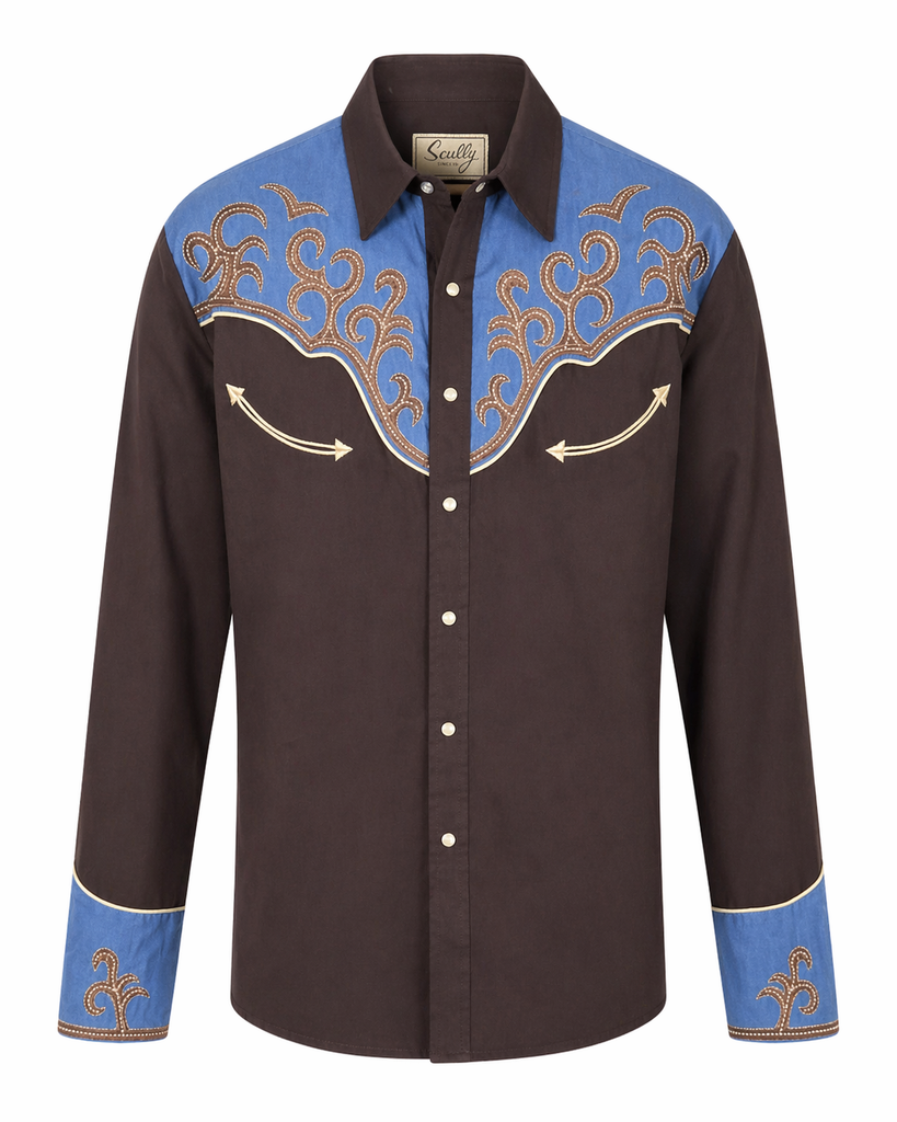 Vintage Western Shirt M Pearl Snaps Embroidered