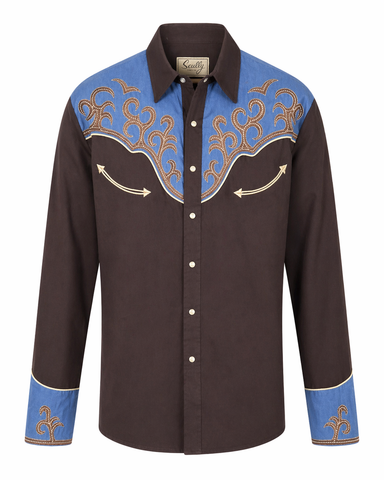 Vintage Western Shirt M Pearl Snaps Embroidered