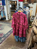 MAGENTA FLORAL OVERSIZED DRESS