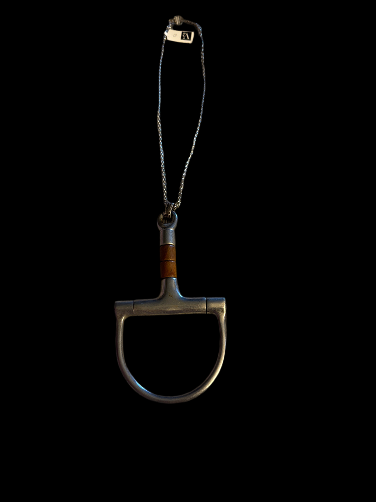 Patina Silver Vintage Horse Bit Necklace