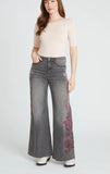 Mona Wide Leg Jeans Etched Design