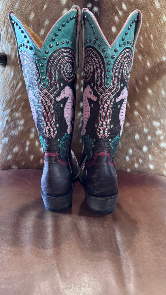 New Old Gringo Sia Sea Horse Cowboy Boots 7.5