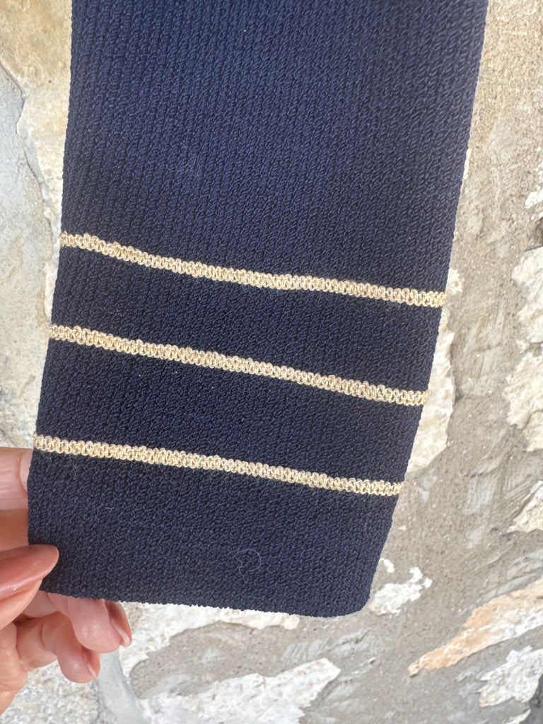 Vintage St John Sweater Navy & Gold S