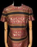 Vintage Dress Coat Set Baroque Style Brocade Jacquard