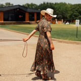 LA DAHILA DRESS COPPER FLORAL