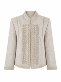 Pearl Crystal Ivory Tweed Statement Jacket