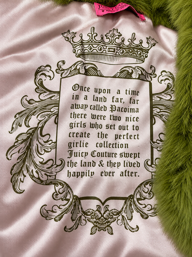 Juicy Couture Vintage Chartreuse Fur Bolero – Pink Storybook Lining