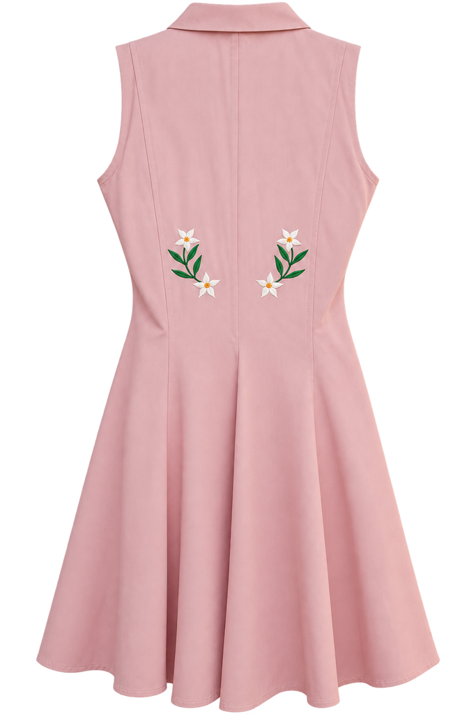 Vintage Manuel 10 Pearl Snap Embroidered Dress