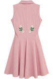 Vintage Manuel 10 Pearl Snap Embroidered Dress