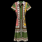 The Santa Fe Linen Mosaic Linen Dress
