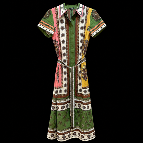 The Santa Fe Linen Mosaic Linen Dress