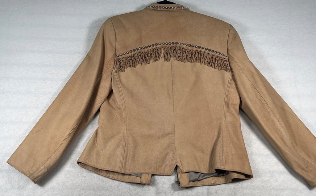 DDR Leather Fringe Studded Jacket S