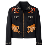 Covered Wagon & Horseshoe Embroidered Western Jacket
