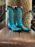 New Old Gringo Eagle Metallic Turquoise Stitch Cowboy Boot 7.5