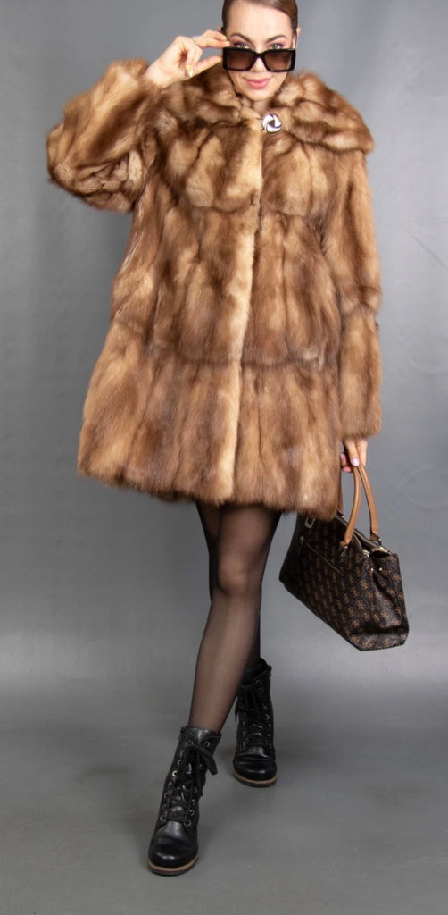 Vintage German Sable Couture Luxury Coat M