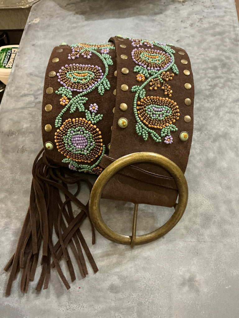 HAND BEADED FLORAL BELT S