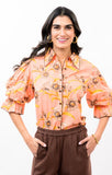 Peach Blossom Puff Sleeve Blouse