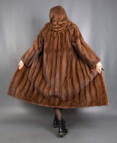 Saga Full Length Mink Mahogany Female Coat
