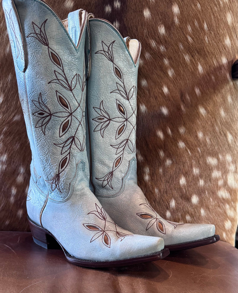 New Old Gringo YKY 7.5  Blue Bronze Inlays Boots
