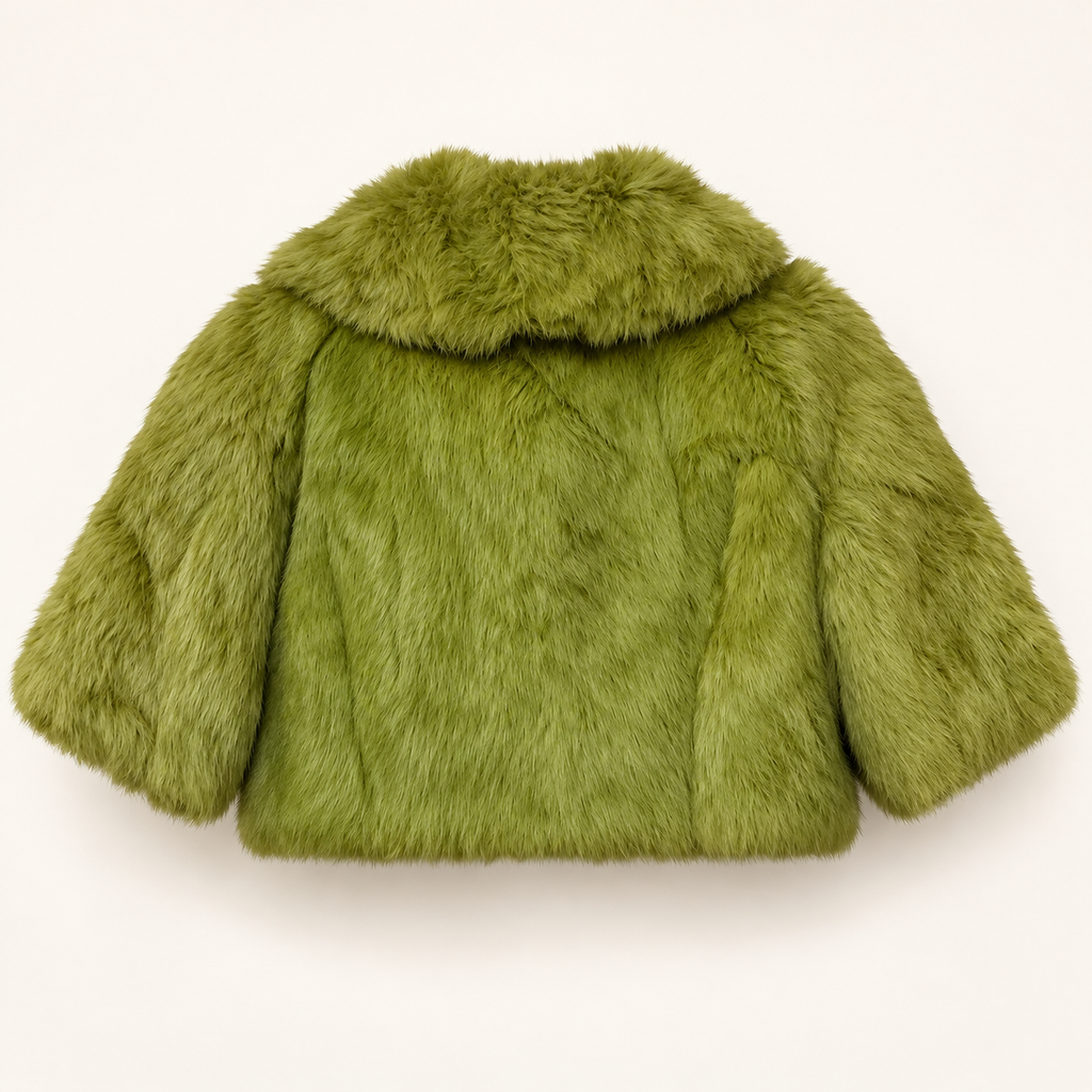 Juicy Couture Vintage Chartreuse Fur Bolero – Pink Storybook Lining