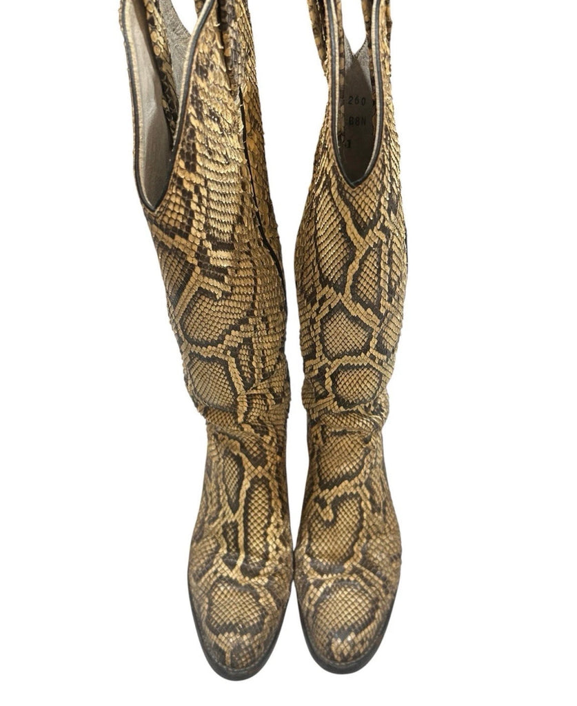 Vintage Larry Mahan 15”Python Boots 8N VGC