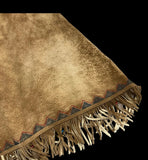 Lamb Suede Patricia Wolf Hand Painted Poncho Vintage