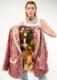 Renaissance Silk Mauve Pink Jacquard Blazer Reversible