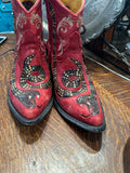 Old Gringo Ankle Boots Snake Motif Inlay 9.5B