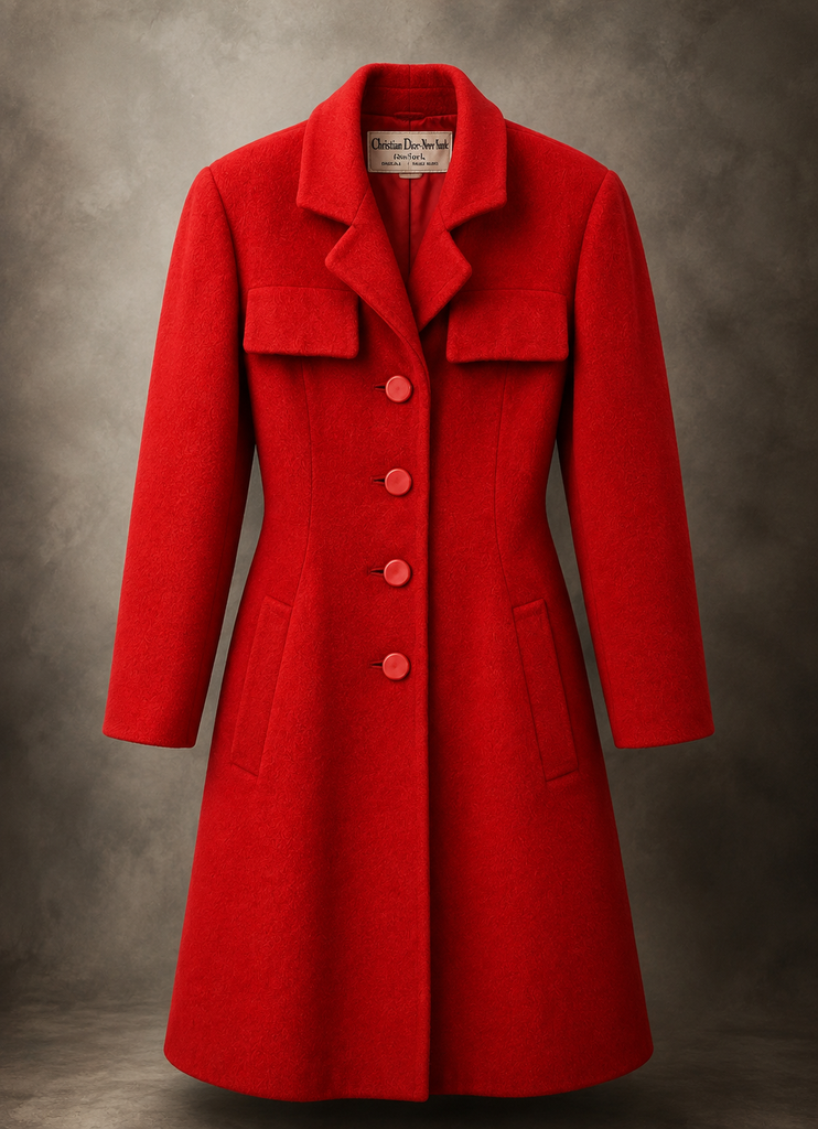 Rare 60s Christian Dior New York Original Red Tailored Coat S