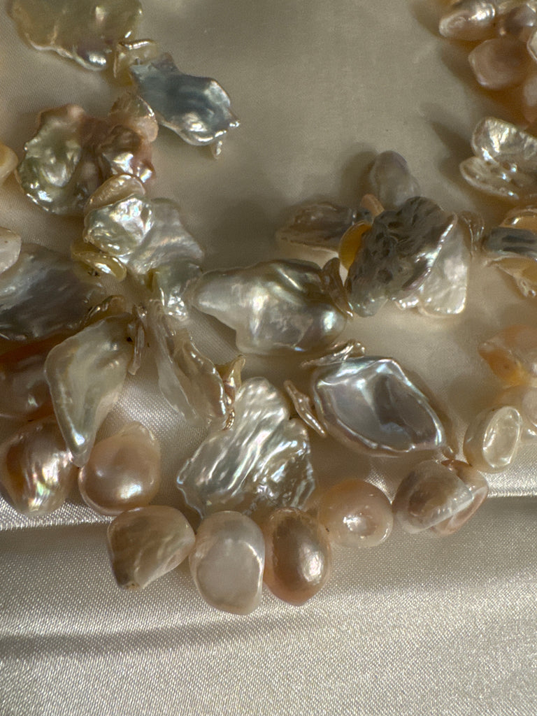 Baroque Fresh Water Pearl 2 Strd Necklace