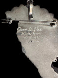 Joan Slifka Signed Royston Turq Bone Pin Pendant
