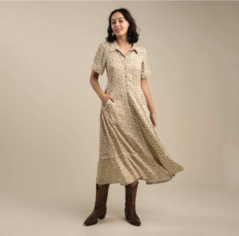 La Dahlia Dress - Desert Rose - Cream