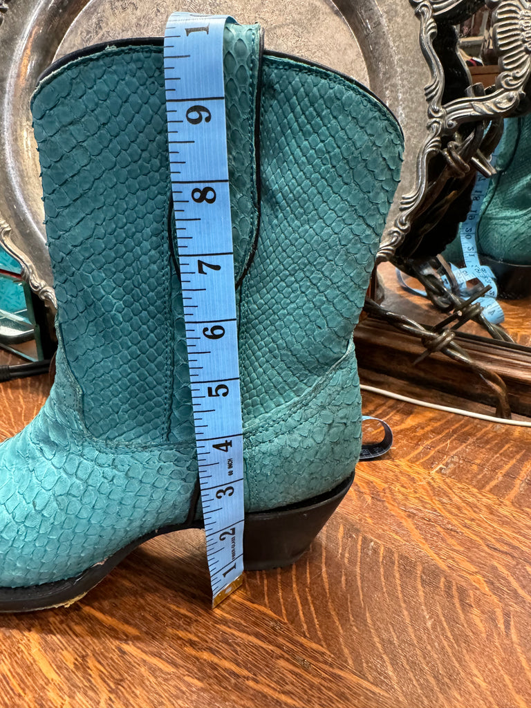 Corral Turquoise Python Ankle Boots EUC 9B