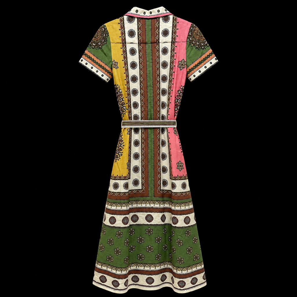 The Santa Fe Linen Mosaic Linen Dress
