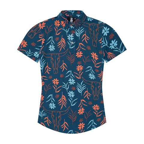 Skulls & Daises Polo Ladies Shirt