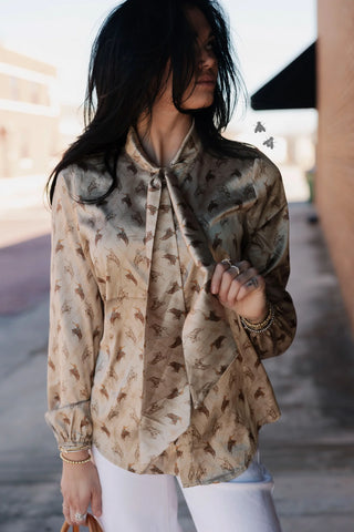 BRIMSTONE BUCKIN BRONCS TIE TOP