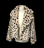Faux Fur Cream Black Spotted Jacket
