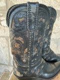 Vintage Heavily Hand Tooled Inlay 8.5B Boots