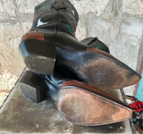 Vintage Mahan Boots 7.5 Inlay Bronc Rider