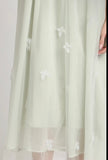 3D Butterfly Sage Tulle Overlay Maxi Dress