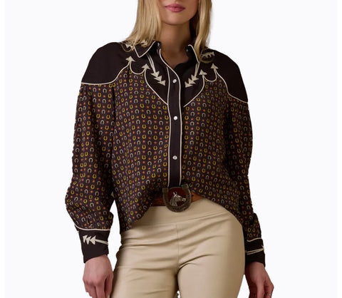 Hard Luck Double D Ranch Pearl Snap Shirt M