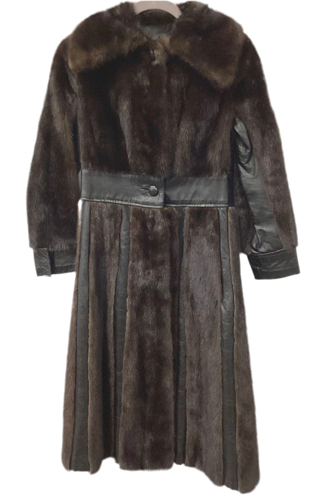 Vintage Female Mink Leather Coat S