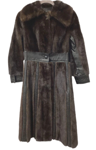 Vintage Female Mink Leather Coat S
