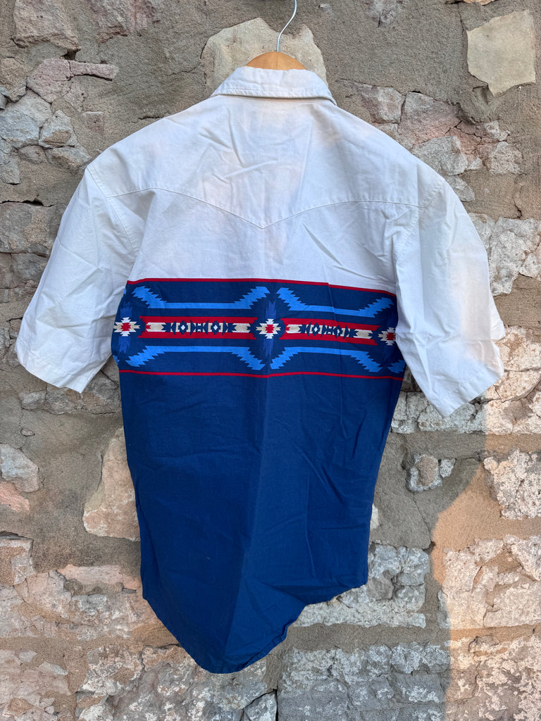 Vintage S/S Aztec Pearl Snap Shirt S