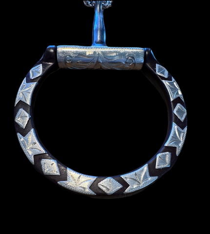 Vintage Horse Bit Brw Ornate Silver Necklace