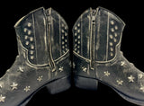Star Studded Leather Ankle Boots Zippers 8.5B