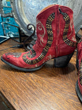 Old Gringo Ankle Boots Snake Motif Inlay 9.5B