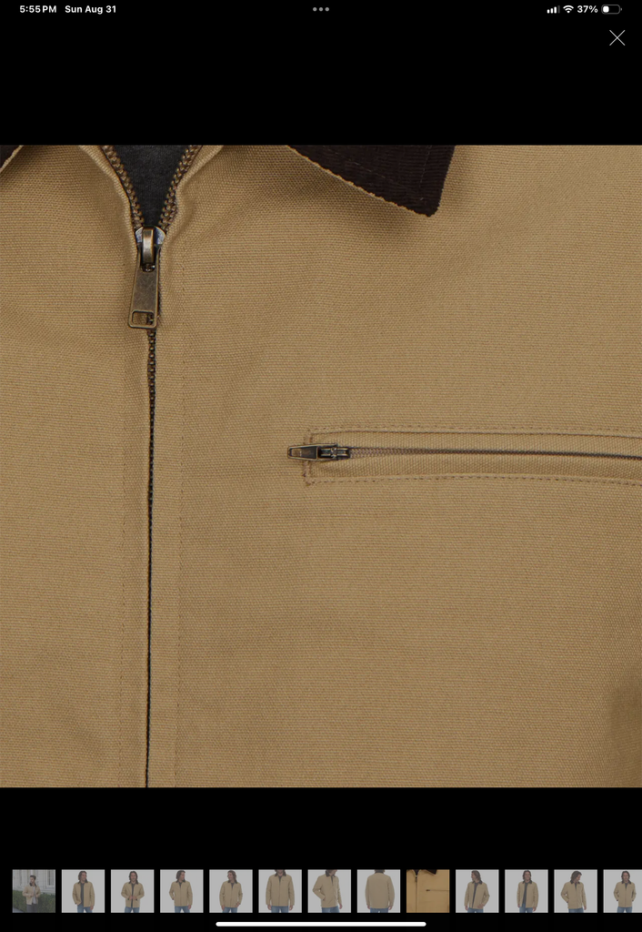 COTTON CANVAS ZIP JACKET