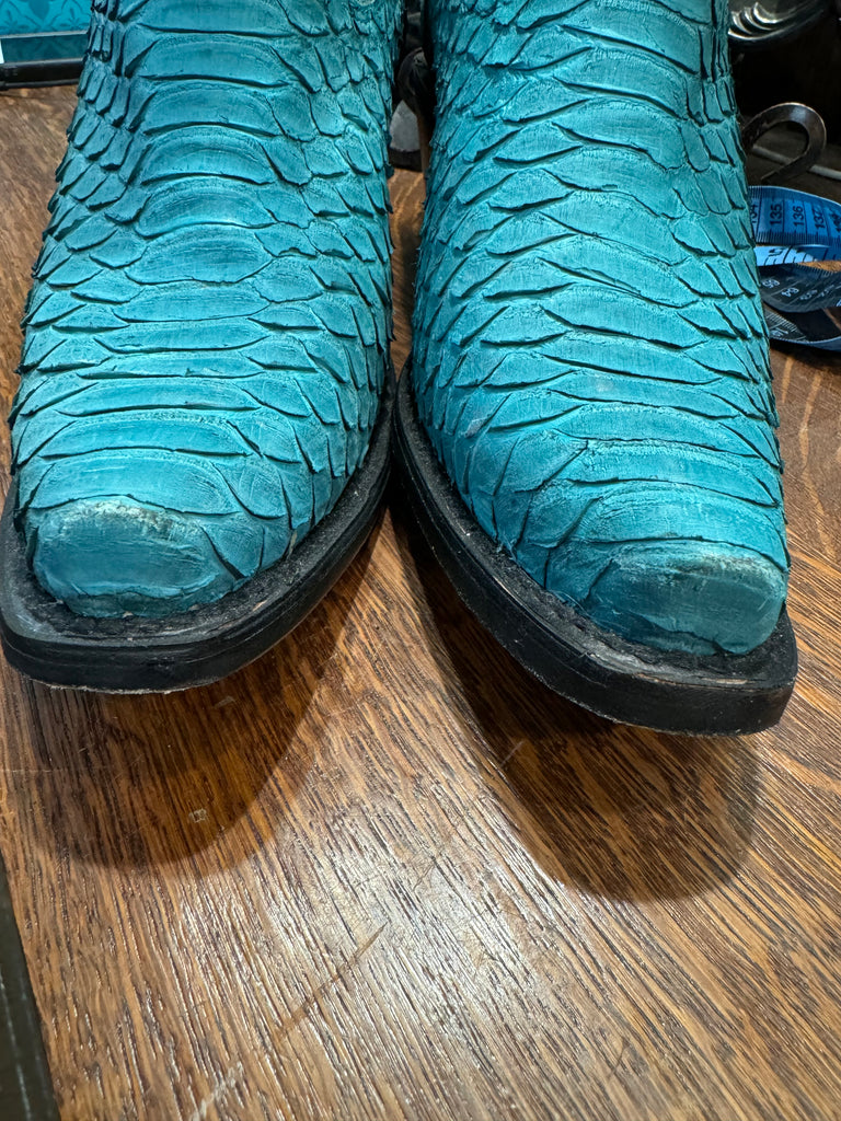 Corral Turquoise Python Ankle Boots EUC 9B